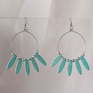 Hoop Earrings With Long Beads